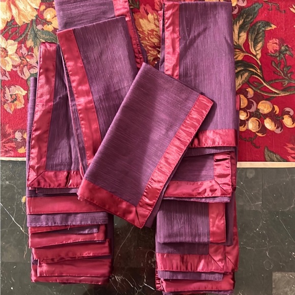 12 cotton purple and wine red dining table placemats - Picture 11 of 15